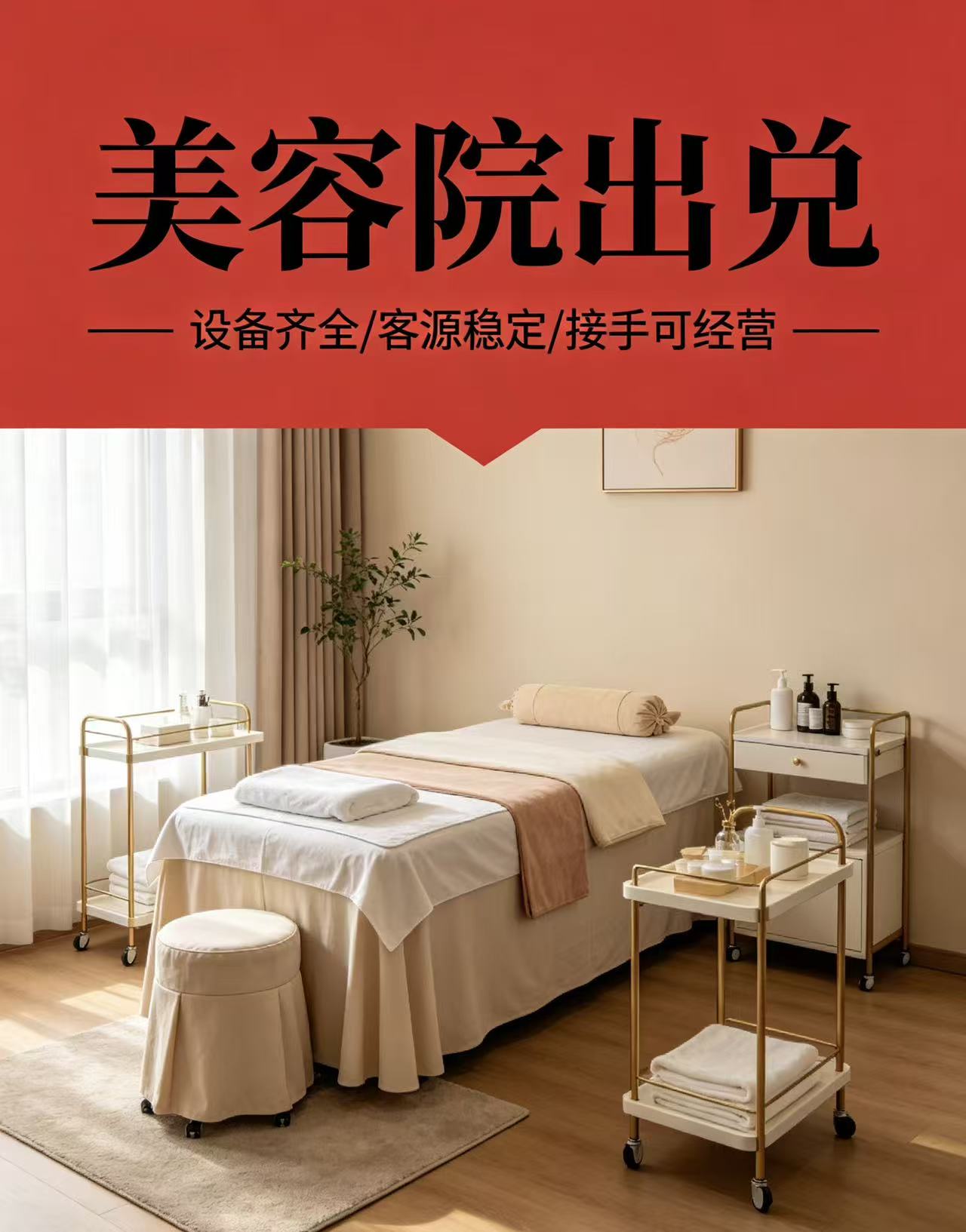 东万嘉稳定经营中美容店转让（可空兑）
